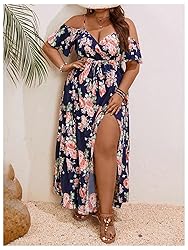 Floerns Women's Plus Size Cold Shoulder Short
