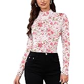 LOMON Women Thermal Long Sleeve Shirts Mock Turtle Neck Fitted Tops Fleece Lined Winter Tops Base Layer Undershirt