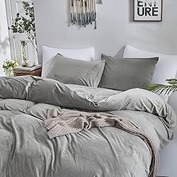 Cottonight Gray Velvet Comforter Set Queen Plush