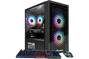 STGAubron Gaming PC Computer Desktop, Radeon RX 560 4G GDDR5, Intel Core i5 3.2G up to 3.6G, 16G RAM, 512G SSD, 600M WiFi, BT 5.0, RGB Fan x 3, Windows 11 Home