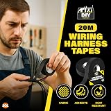 SOL 2 Pack 20m Black Cloth Tape Wiring Loom Harness Binding Felt for Cars view 3
