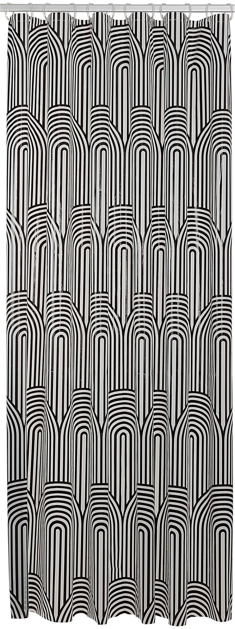 Sealskin Brave Shower curtain 180x200 cm PEVA Black / White