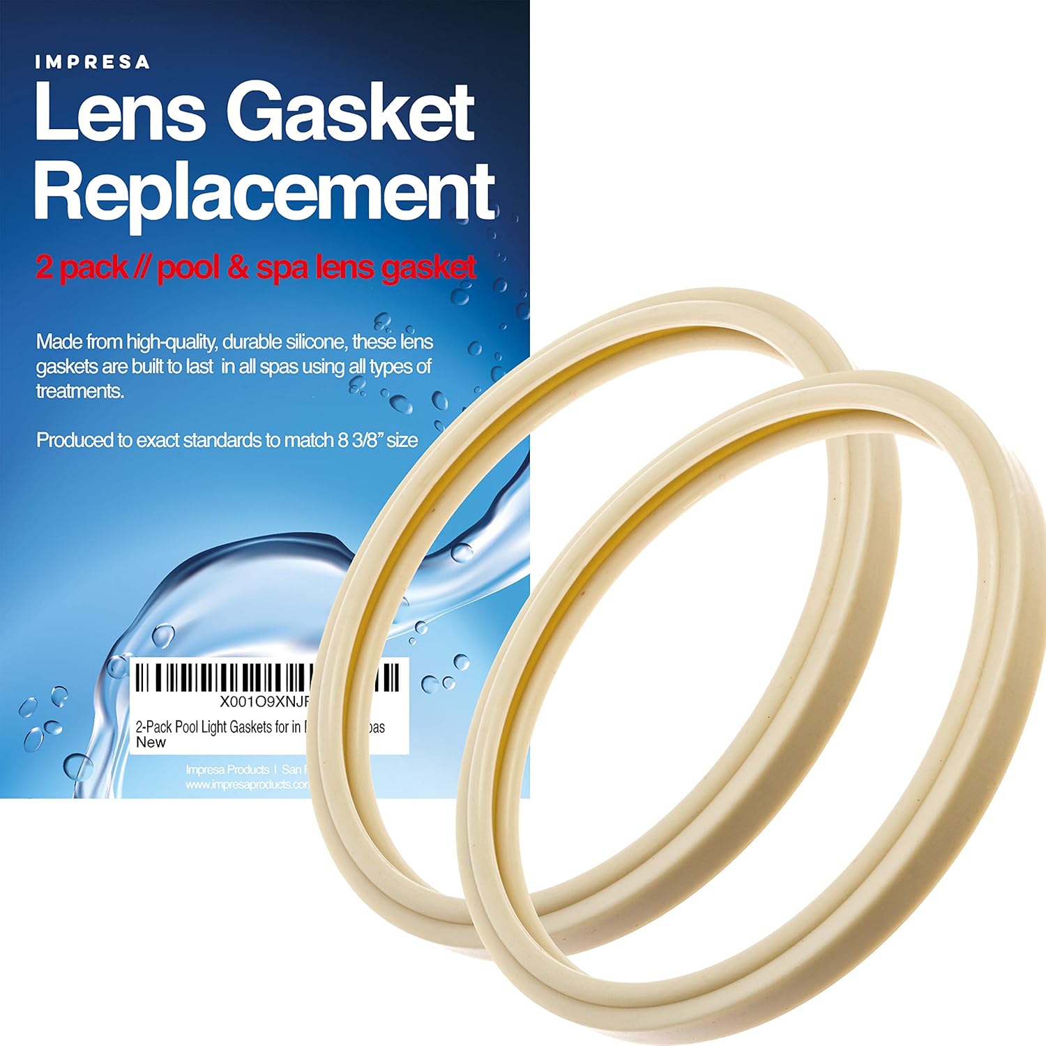 Impresa Products 2-Pack Pentair-Compatible Light Lens Gasket - 8 3/8" - Equivalent to 79101600Z - Works with IntelliBrite Lights, AmeriLite Lights and SAm AmerLite Lights in Pools and Spas: Home & Kitchen
