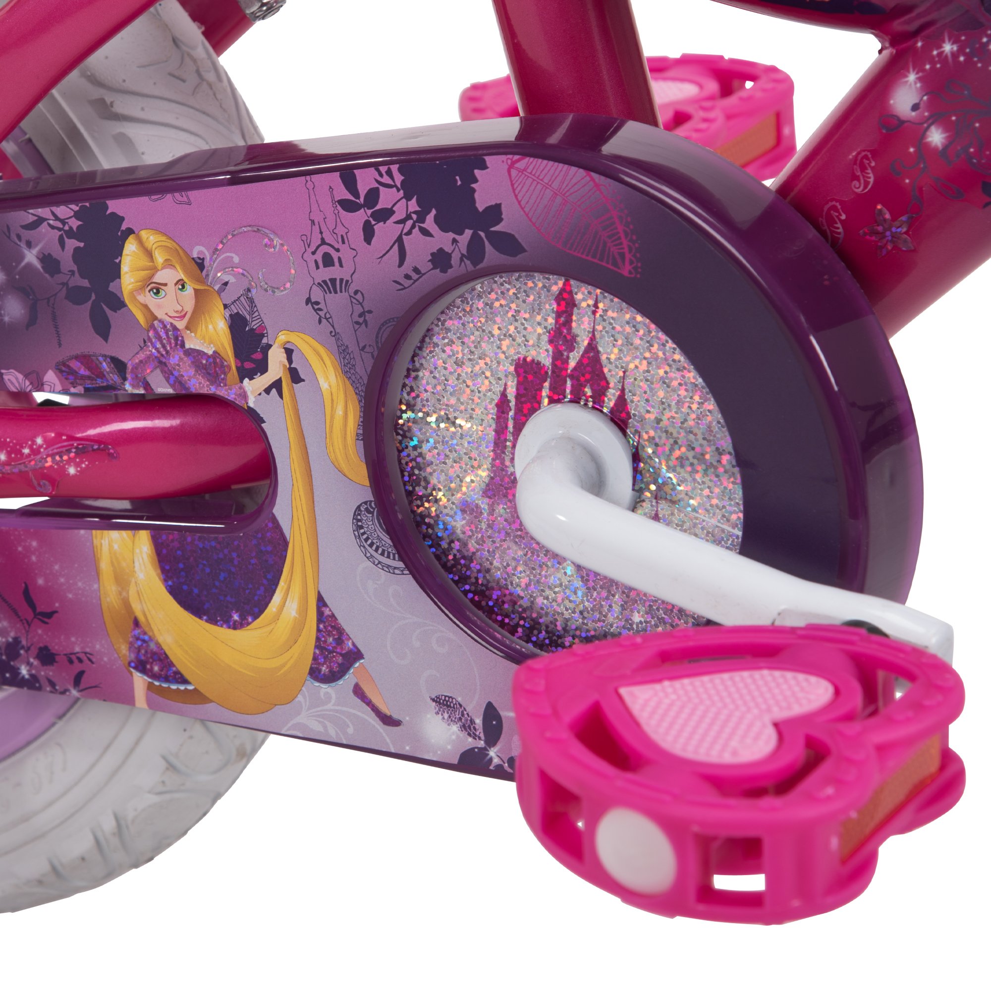 Huffy Disney Princess Girls Bike with Training Wheels, Pink/Purple