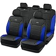Skechers Memory Foam Car Seat Covers, Lycra Seat Covers Thick Memory Foam, Car Seat Cover Full Sets, Airbag Compatible, Automotive Comfort Protection for Most Cars,Trucks, SUVs,Blue
