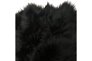 BIANNA CREATIONS BIANNA Faux Fur Fabric Soft Quality Shaggy Squares for Craft, Sewing, Props, Costumes, Decoration (Black, 8x8 inches)