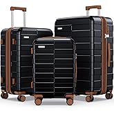 Vipbox Luggage Sets 3 Piece (3-Years VIP Service) Hardshell Expandable Lightweight Ultra Durable 100% Polycarbonate Carry On 