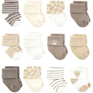 Hudson Baby Basics Unisex Baby Cozy Terry Baby Sock 12-Pack