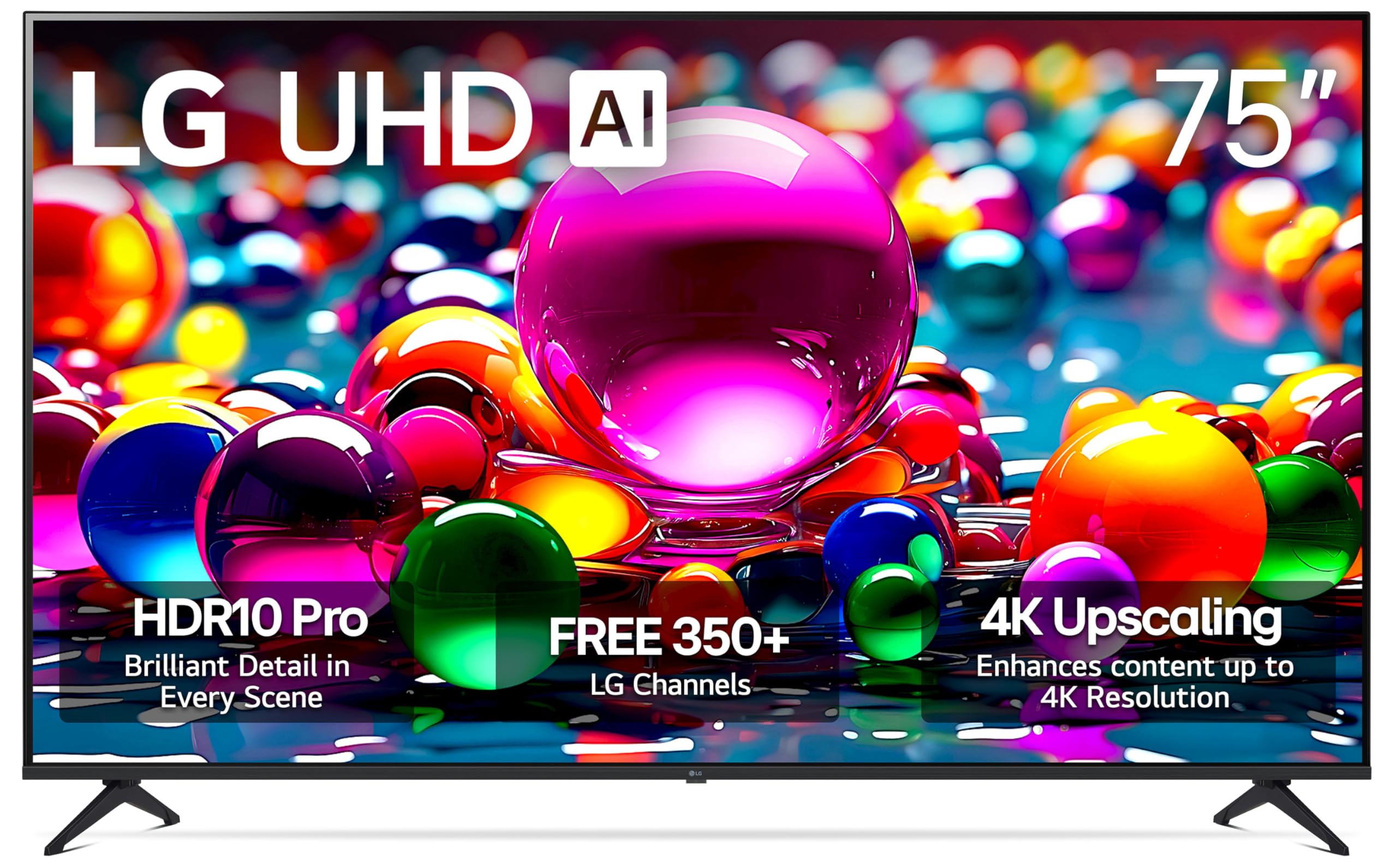 Photo 1 of **SELLING FOR PARTS. MAJOR DAMAGE **LG 75-Inch Class UHD AI 4K UA77 Series Smart TV w/AI Sound Pro, HDR10, 4K Super Upscaling, Filmmaker Mode, Wow Orchestra, Compatible with Alexa (75UA7700PUA, 2025)