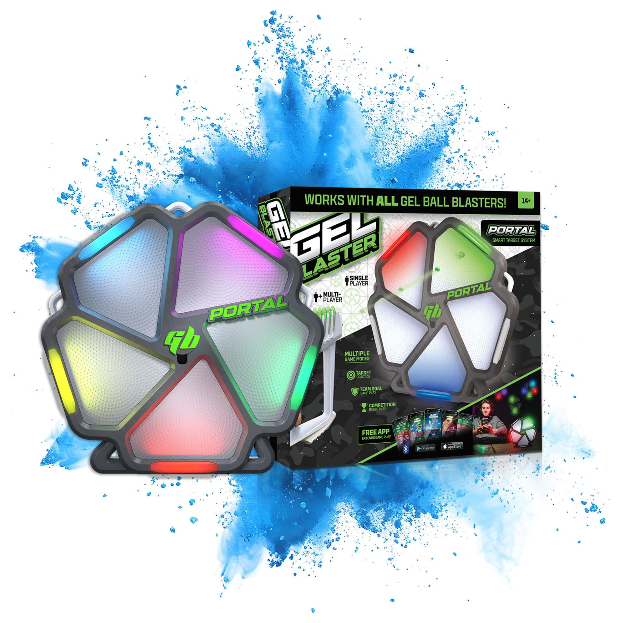 Gel Blaster Portal Smart Target System with Included App for iOS ONLY - Target System with Responsive LED Panels for 10 Plus Interactive & Multiplayer Games - Score & Stats Trackings - Ages 14+