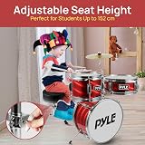 Pyle Kids Drum Kit 3 Piece Junior Drum Set with Seat Snare Tom Cymbal view 7