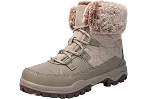 KOIMED Women Cozy Ankle booties Winter Snow Boots With Fur Lined Warm Shoe Non Slip Lace Up Short Low Top Cold Weather Walking