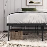 Zinus Justin Double Bed Frame 4ft6 135 x 190 cm Steel Slat Support Black view 3
