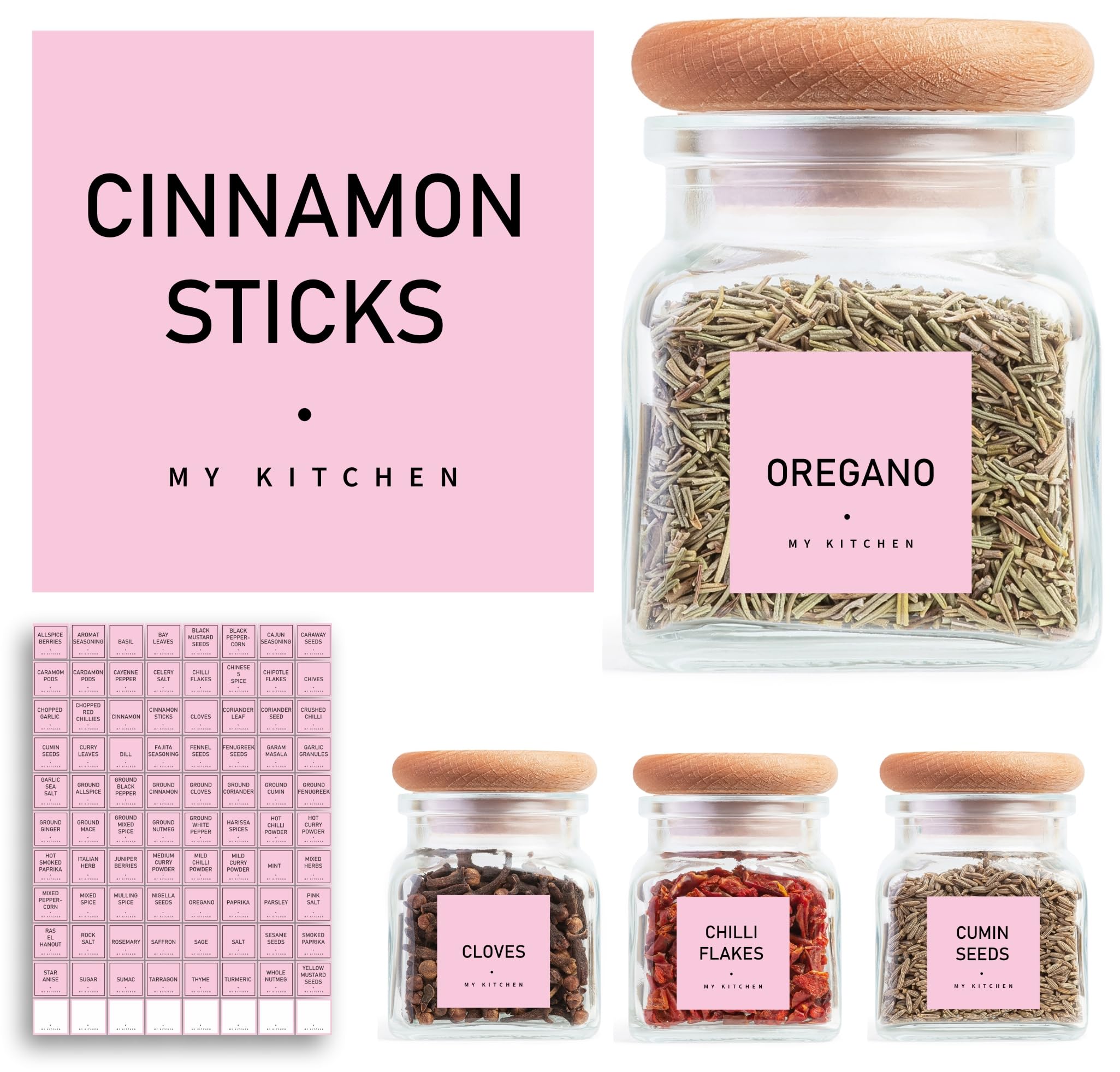 Spice Jar Labels - Pastel Pink