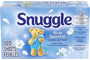 Snuggle Blue Sparkle Cuddle-Up Fresh Dryer Sheets, Reduces Static, Fights Wrinkles, 120ct, HE Compatible, 1 pack