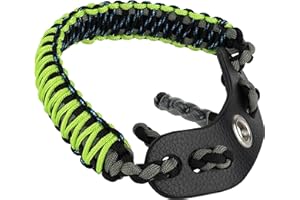 SUNYA Archery Bow Wrist Sling, 550 Paracord Strap Comfortable on Hand.100% Full Grain Leather Yoke, Multiple Camo Colors.Fit Compound Bow Stabilizer & Recurve.