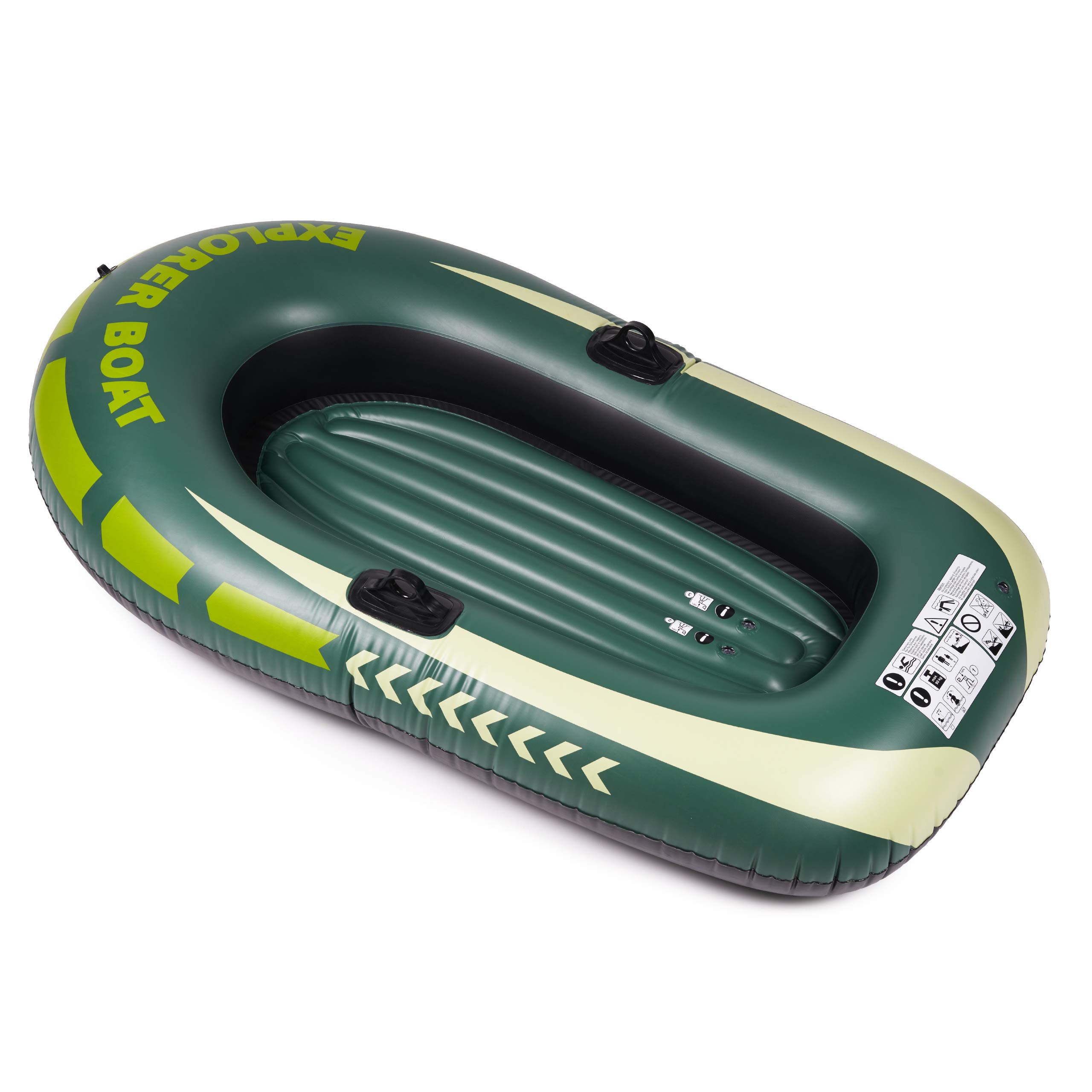 THE TWIDDLERS - Inflatable Green Rubber Dinghy for the Beach & Pools - 150cm