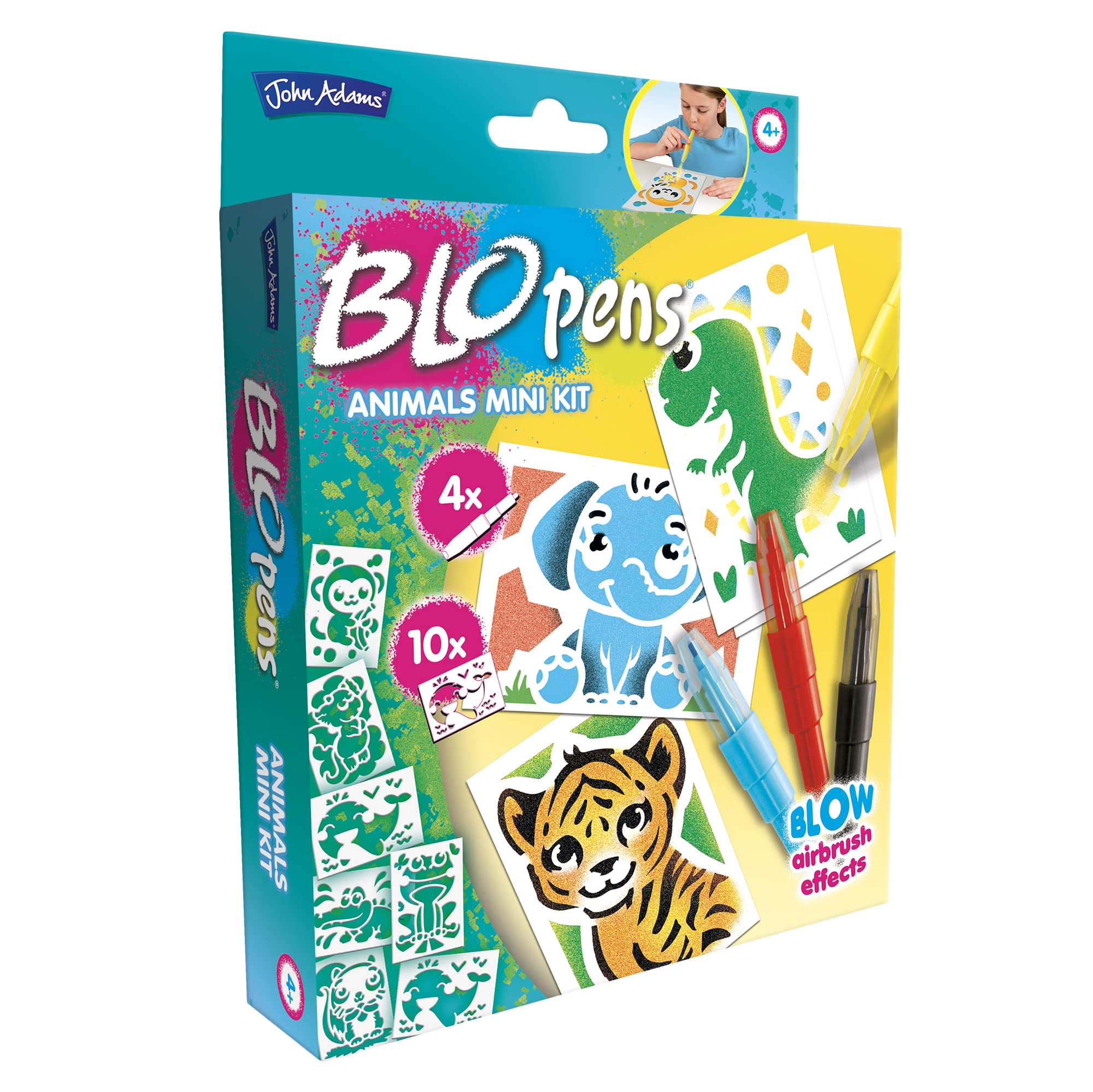John Adams | BLOPENS Animal Mini Kit: Blow airbrush effects! | Arts & Crafts | Ages 4+