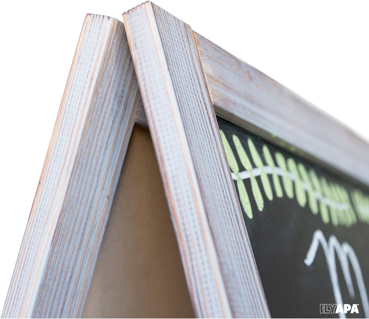 Wooden A-Frame Sign with Eraser & Chalk - Magnetic Sidewalk Chalkboard – Sturdy Freestanding Grey Sandwich Board Menu Display for Restaurant, Business or Wedding : Office Products