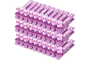 Kigeli 30 Pcs Spirit Clips Cheer Pins Cheerleader Gifts Clothes Pins for Backpacks Competition Glittered for Team Cheer Gifts Stuff Supplies Party Favors Accessories Bulk(Purple,Duck)