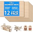 Calvana 12 Pack Balsa Sheets 12"x8"x1/8"，Wooden Laser Engraving Blanks, Thin Unfinished Wood Planks, for Crafting Supplies,Laser Cutter Materials, Wood Burning, DIY Crafts for Adults & Children