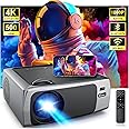 Projector with WiFi and Bluetooth, 4K Decode Outdoor Movie Use 500 ANSI Native 1080P with Auto Keystone HIFI Speaker, 270" Screen 50% Zoom Phone Mirror F410 Game Projector for HDMI/USB/PC/TV Stick/PS5
