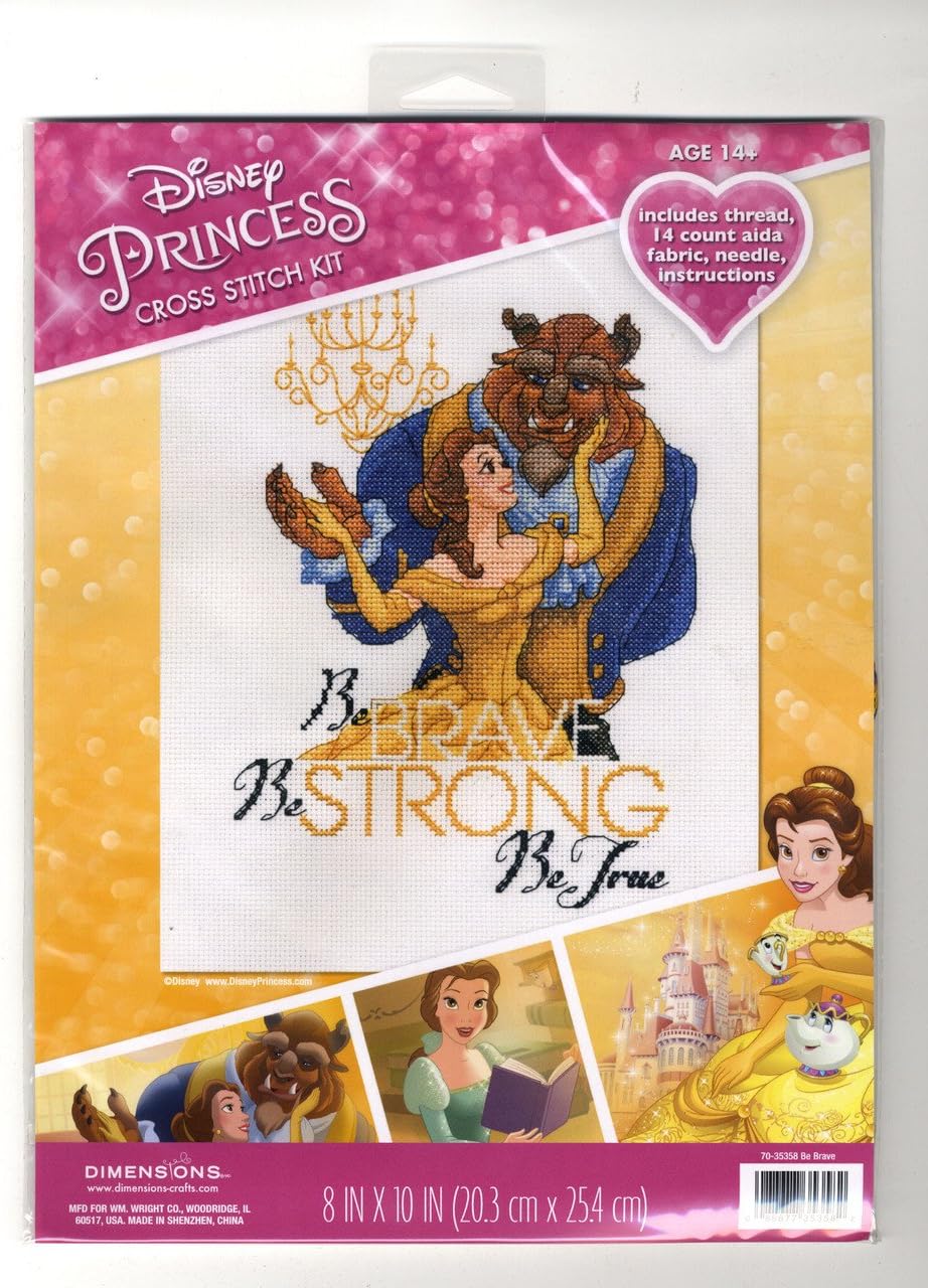 Amazon ディメンジョンズ クロスステッチ 刺繍キット ディズニープリンセス 美女と野獣 Dimensions Needlecrafts Counted Cross Stitch Disney Princess Belle Be Brave 並行輸入品 刺しゅうキット 通販