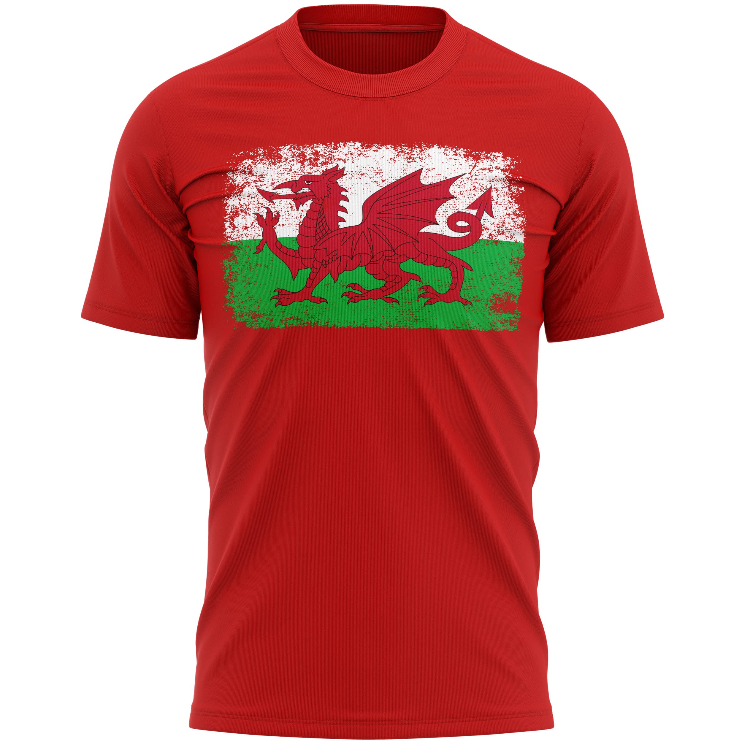 Purple Print House Wales Rugby Flag T Shirt, Cymru Gifts for Rugby Fan, Welsh Shirts for Men, XL, Red