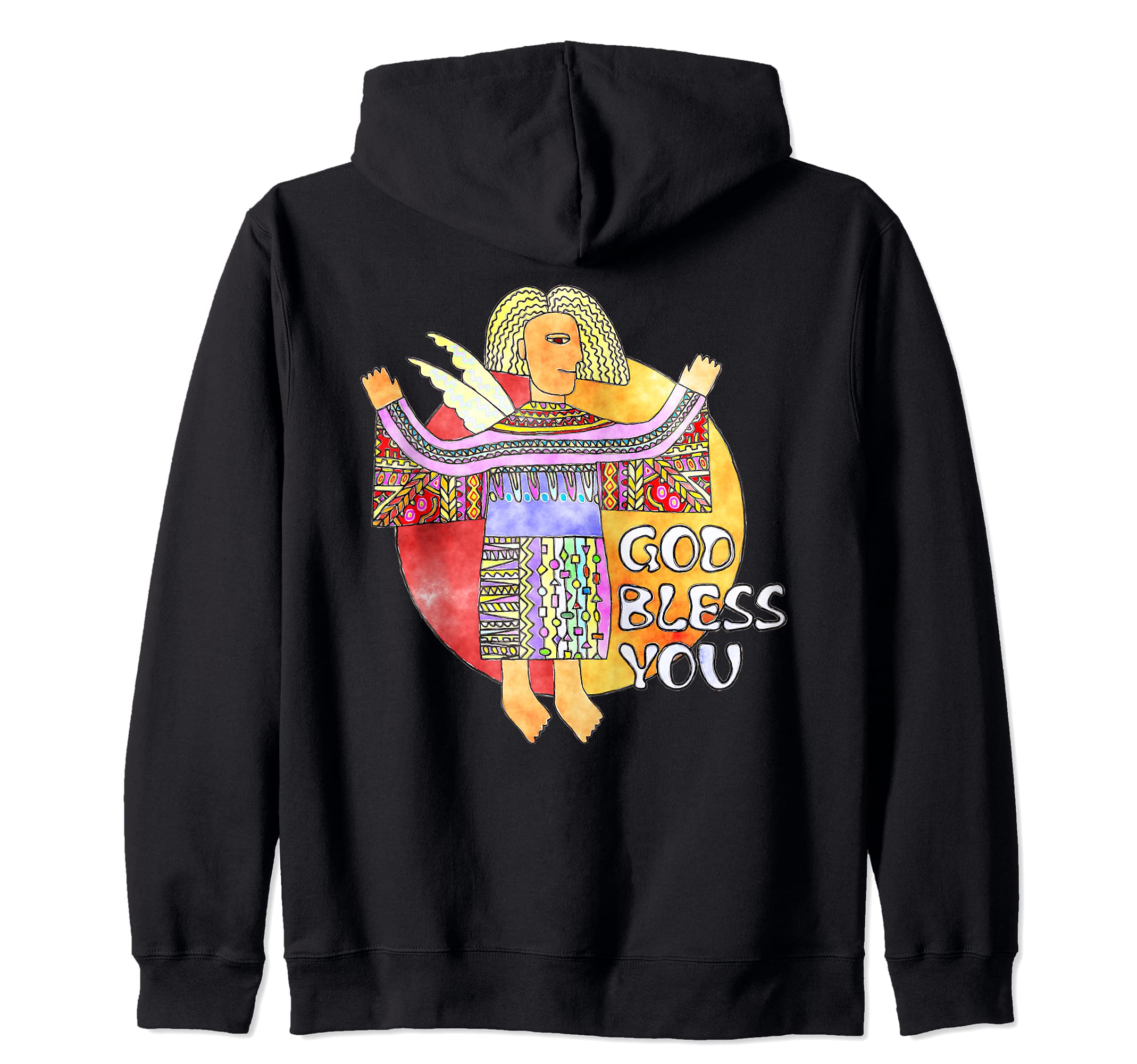 Folklore Style Angel - God Bless You - Earth - Fan Fun Zip Hoodie