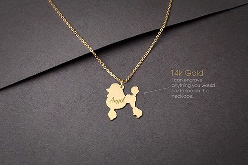 gold poodle necklace