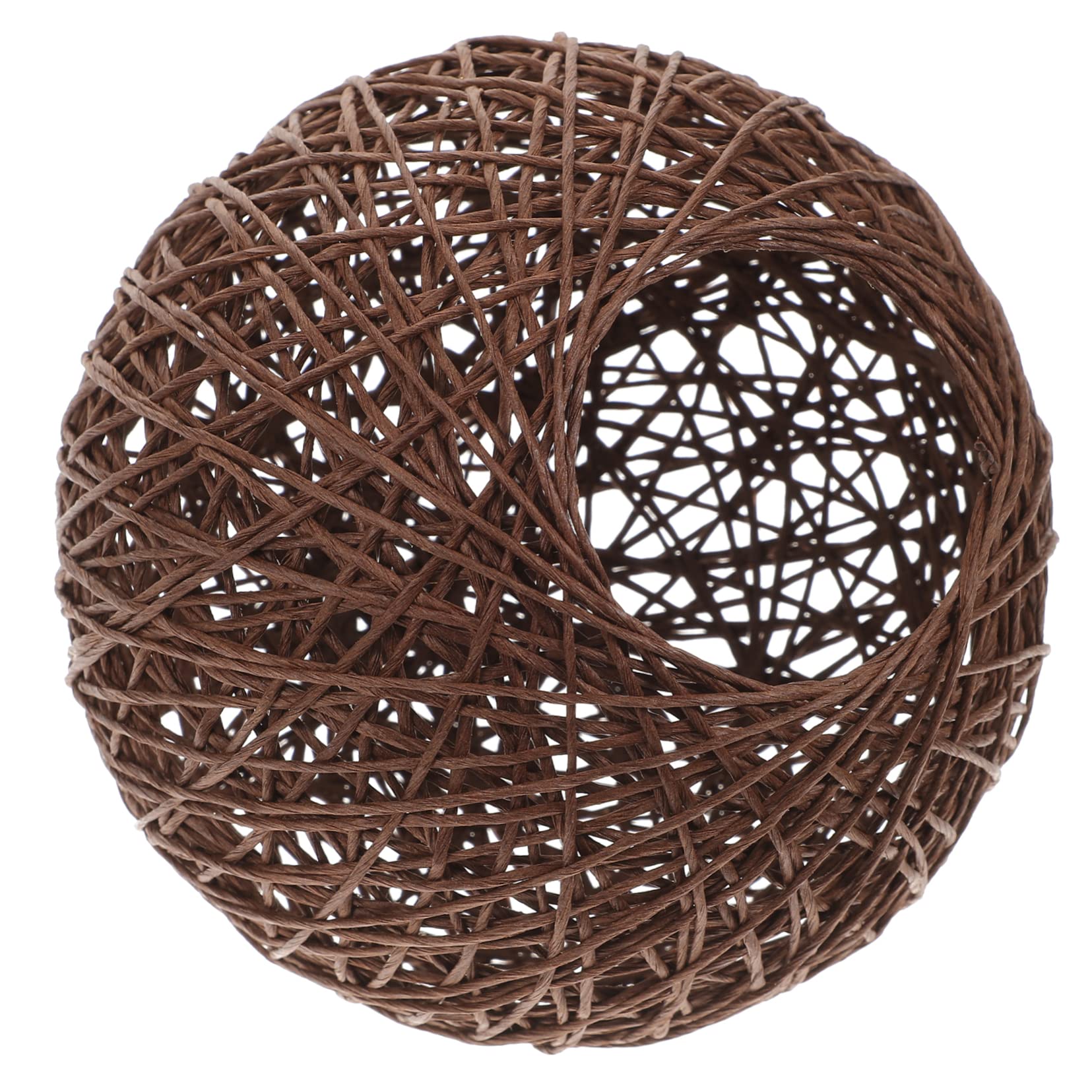 Artibetter Vine Ball Lamp Cover 6 Inch Diameter Rattan Ball Lampshade for Ceiling and Table Lamps Farmhouse Style Wicker Light Shade