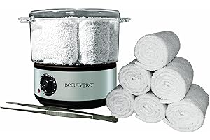 PROBEAUTY Pro Beauty - Hot Towel Warmer for Spa - Professional Towel Steamer Kit - Facial Esthetician Equipment, Massage Salon Supplies, Metal Tongs Included, 6 Hygienic Towels - Compact Mini Size
