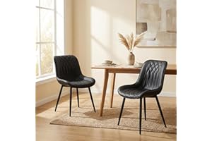 YOUNIKE Dining Chairs Set of 2, Leather Upholstered Dining Room Chairs, Mid Century Modern Armless Kitchen Chair Side Chairs,