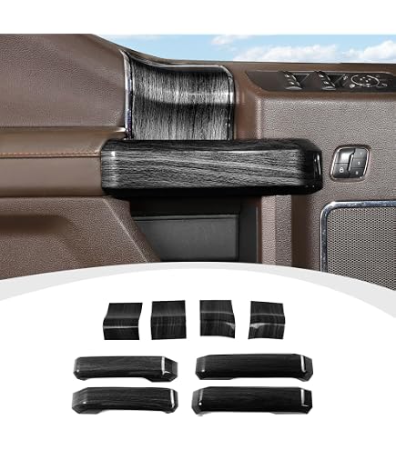 Voodonala Black Wood Grain Interior Trim Kit Compatible with Ford F1