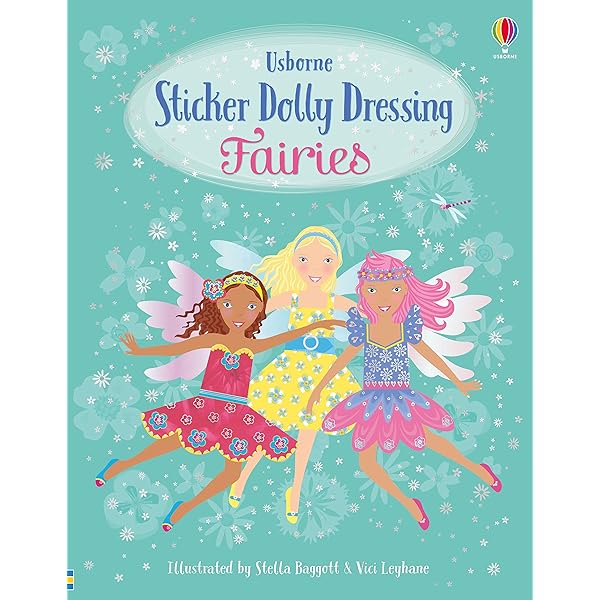 green emerald velvet dress Usborne little sticker dolly dressing Christmas fairy  Dilly Dally Kids