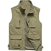 Flygo Men's Lightweight Outdoor Travel Work Fishing Vest with Multi-Pockets