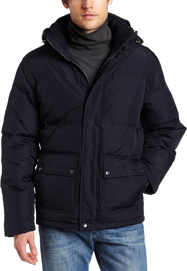 London Fog Men's Down Quilt Parka, Navy at Amazon Men’s Clothing store