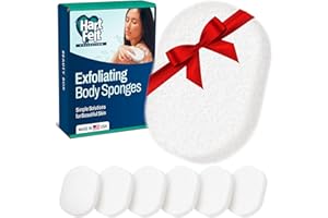 HartFelt 7 Pack Body Exfoliation Beauty Box with Body Wash Scrubber | Super Soft Exfoliating Bath Sponges for Shower Women & Men | Chemical-Free Bathing Sponge Set for Dead Skin Removal | Gift Box