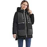 Orolay Women's Thickened Winter Down Coat Windproof Hooded Puffer Jacket with 6 Pockets