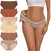 INNERSY Women's Cotton Underwear Low Rise Hipster Panties 6-Pack | Full Coverage Briefs, Soft Breathable, Cotton Crotch