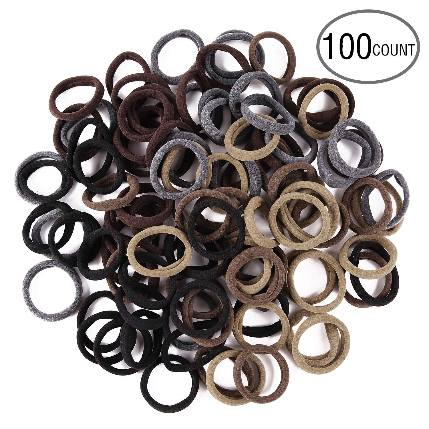 Blesseza 100 Count 2 Sports Hair Ties For Thick Heavy Or Curly