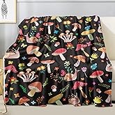 Mushroom Blanket Soft Flannel Lightweight Throw Blanket Mushroom Gifts for Kids Girls Boys All Season Plant Blankets for Sofa Couch Bed Decorative Blanket Decor 50"x60"