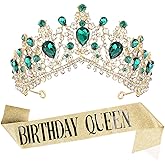 Birthday Crowns for Women, Birthday Sash and Tiaras for Women, Happy Birthday Queen Crown for Women, Gold Birthday Princess Tiaras for Women, Birthday Accessories for Women, Birthday Party Favors