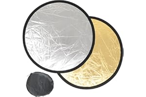 1PCS 2 in 1 Silver and Gold Round Reflectors Lighting Folding Portable Photography Tools for Party Travel for Identification 