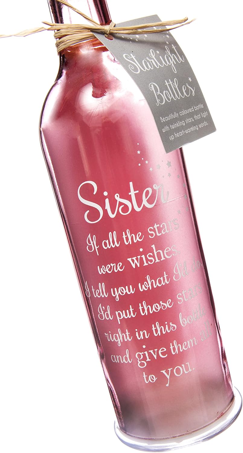 Boxer Gifts Light-Up LED Glass Sister Ornament Starlight Bottle - Sentimental Gifts For Sister - Cute & Birthday Present For Sisters - Image 3