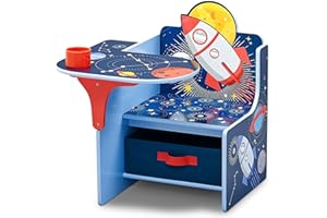 Delta Children Space Adventures Chair Desk with Storage Bin - Ideal for Arts & Crafts, Snack Time, Homeschooling, Homework & More - Greenguard Gold Certified, Blue