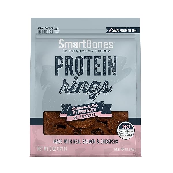 SMARTBONES PROTEIN RINGS WITH REAL SALMON AND CHICKPEAS,...