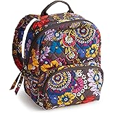 Vera Bradley Women's Premium Cotton Mini Banbury Backpack, Colorful Bouquet, One Size