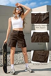 IVIR Cargo Shorts Women Bermuda Knee Length Long