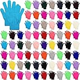 Handepo 100 Pair Winter Gloves Bulk Warm Knitted Stretchy Gloves Bulk for Men Women Homeless Charity Donation